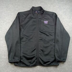 Washington Huskies Jacket Mens Large Black NCAA Basketball GIII Sports Softshell